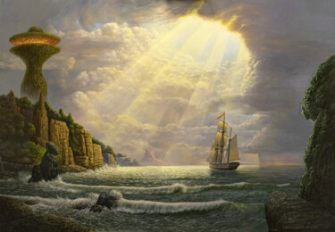 Картина под названием "Забытые берега. Пос…" - Игорь Леонтьев, Подлинное произведение искусства, Масло
