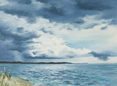Painting titled "Море в Хорватии" by Igor Makeev, Original Artwork, Oil