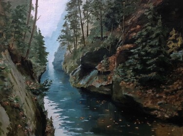 Painting titled "Bohemian Switzerland" by Igor Makeev, Original Artwork, Oil