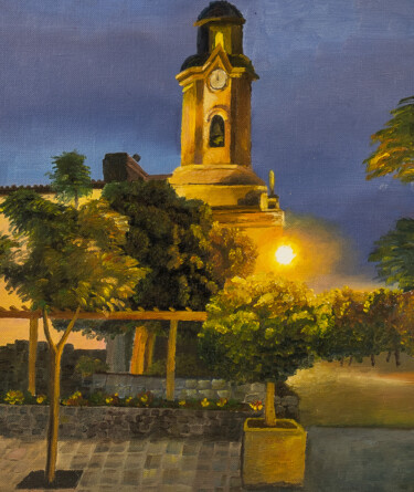 Malarstwo zatytułowany „Church in Tenerife” autorstwa Igor Makeev, Oryginalna praca, Olej