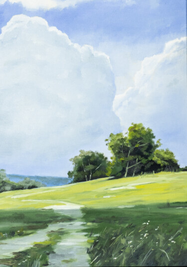 Картина под названием "Summer clouds" - Igor Makeev, Подлинное произведение искусства, Масло