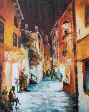 Pintura titulada ""Street Grisia in R…" por Igor Makeev, Obra de arte original, Oleo