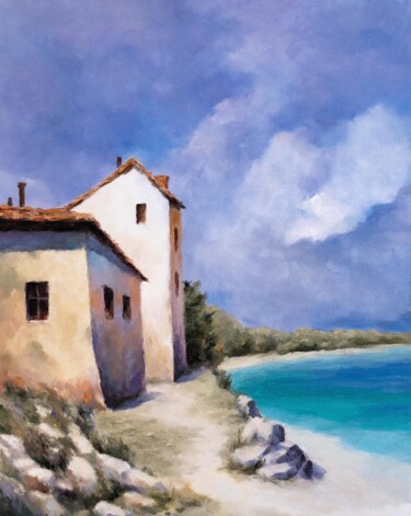Painting titled "Croatia. Landscape…" by Igor Makeev, Original Artwork, Oil