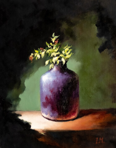 Painting titled "Vase with Flowers" by Igor Makeev, Original Artwork, Oil