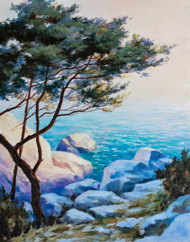 Painting titled "Coast" by Igor Makeev, Original Artwork, Oil