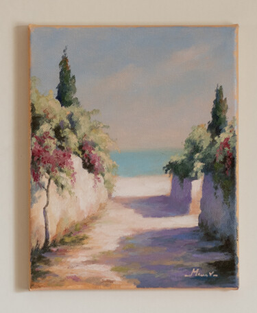 Painting titled "Path to the sea" by Igor Makeev, Original Artwork, Oil