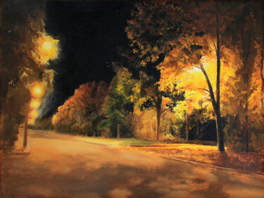 Ζωγραφική με τίτλο "Осенние клены" από Игорь Машин, Αυθεντικά έργα τέχνης, Λάδι Τοποθετήθηκε στο Άλλος άκαμπτος πίνακας