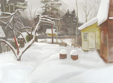 제목이 "Зимний сад"인 미술작품 Игорь Машин로, 원작, 기름 기타 단단한 패널에 장착됨
