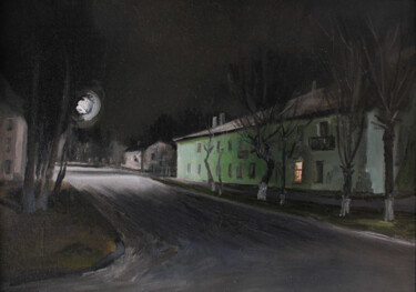 Картина под названием "Бессонная ночь" - Игорь Машин, Подлинное произведение искусства, Масло Установлен на Другая жесткая п…