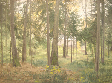 Malerei mit dem Titel "Осенний лес" von Igor Masin, Original-Kunstwerk, Öl Auf Keilrahmen aus Holz montiert