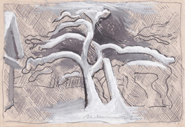 Disegno intitolato "Зима. Зарисовка" da Igor Masin, Opera d'arte originale, Inchiostro