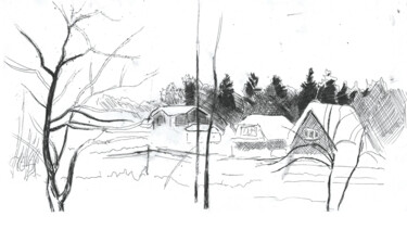 Σχέδιο με τίτλο "Зимний сад 6" από Игорь Машин, Αυθεντικά έργα τέχνης, Γέλη στυλό