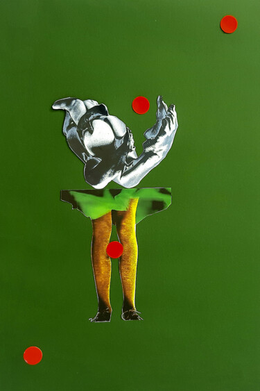 Collages intitulée "Четыре красных круга" par Igor Matvienko, Œuvre d'art originale, Collages