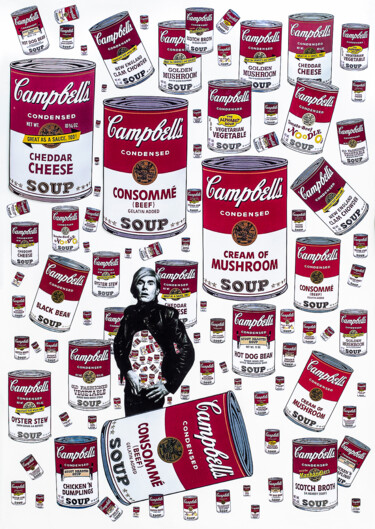 Collagen mit dem Titel "Andy Warhol" von Igor Matvienko, Original-Kunstwerk, Collagen