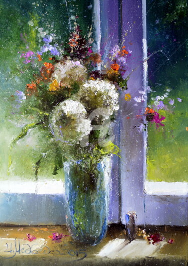 Картина под названием "Bouquet" - Игорь Медведев, Подлинное произведение искусства, Масло