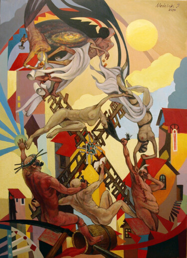 Картина под названием "Devil's mill" - Igor Moscicki, Подлинное произведение искусства, Масло