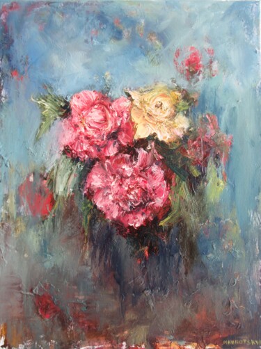 Painting titled "les fleurs" by Igor Navrotski, Original Artwork, Oil