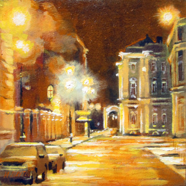 Painting titled "Yard" by Igor Pautov, Original Artwork, Oil