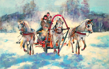 Painting titled "Мороз и солнце" by Igor Pautov, Original Artwork, Oil