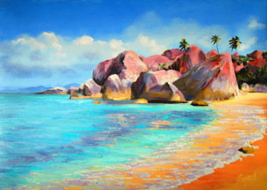 Peinture intitulée "Тропический рай" par Igor Pautov, Œuvre d'art originale, Huile