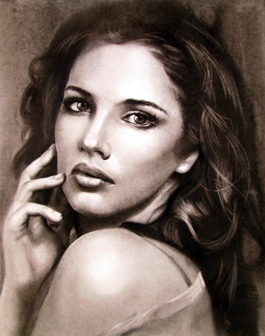 图画 标题为“Портрет девушки кар…” 由Igor Pautov, 原创艺术品, 铅笔