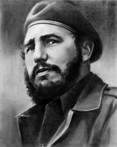 Рисунок под названием "Фидель Кастро" - Igor Pautov, Подлинное произведение искусства, Карандаш