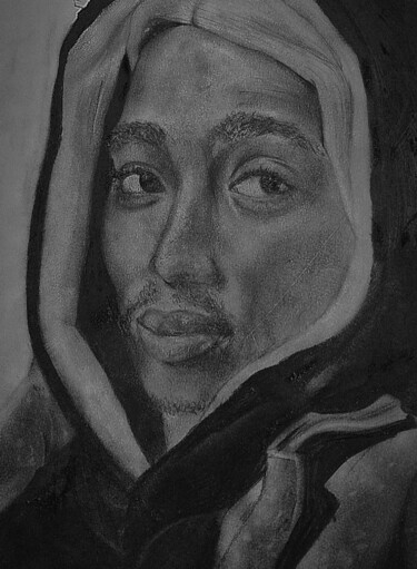 Рисунок под названием "Shakur" - Igor Pedrosa, Подлинное произведение искусства, Карандаш