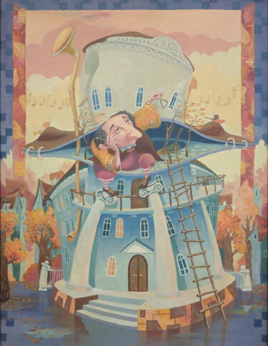 Картина под названием ""Осенняя мелодия"" - Игорь Посохин, Подлинное произведение искусства, Масло