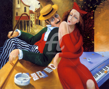 Painting titled ""The Date"" by Igor Postash, Original Artwork, Acrylic