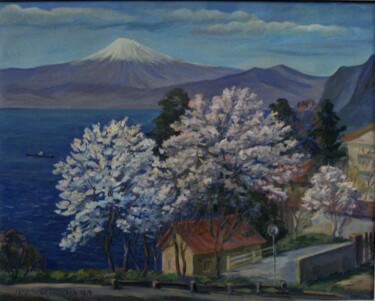 Pintura intitulada "Фудзи-сан весной" por Igor Primachenko, Obras de arte originais, Óleo