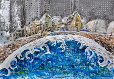 Pittura intitolato "Первый снег" da Игорь Репников, Opera d'arte originale, Matite colorate