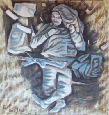 Painting titled "Вой На." by Igor Ryazantsev, Original Artwork, Acrylic
