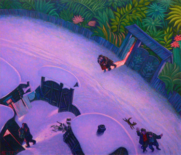 Pittura intitolato "Изгнание из рая" da Igor Shaimardanov, Opera d'arte originale, Olio