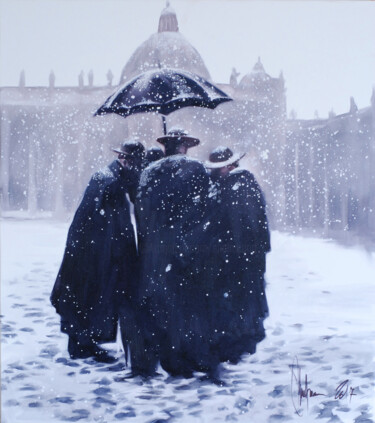 Painting titled "Winter in Italy." by Igor Shulman, Original Artwork, Oil