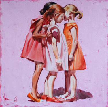 Schilderij getiteld "Gossips." door Igor Shulman, Origineel Kunstwerk, Olie