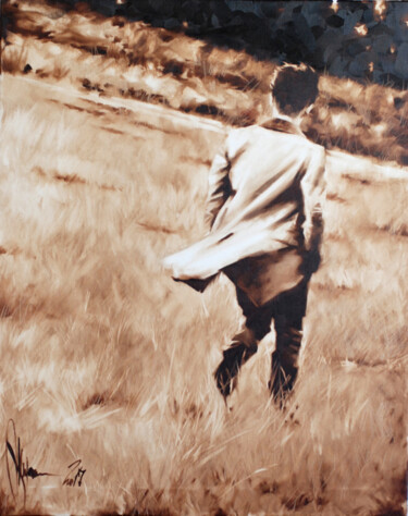 Картина под названием "Walk on the hills." - Igor Shulman, Подлинное произведение искусства, Масло Установлен на Деревянная…