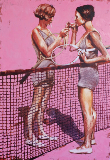 Pittura intitolato "Retro tennis." da Igor Shulman, Opera d'arte originale, Olio