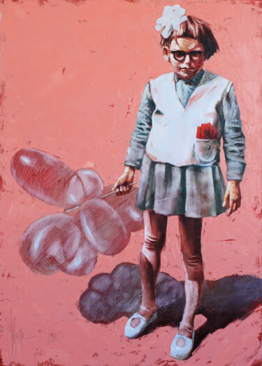 Schilderij getiteld "A girl from my chil…" door Igor Shulman, Origineel Kunstwerk, Olie