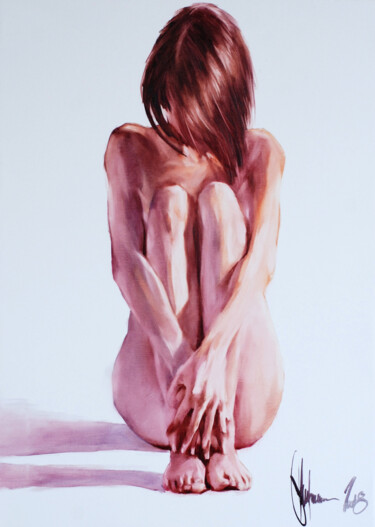 Картина под названием "Modesty." - Igor Shulman, Подлинное произведение искусства, Масло