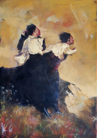 Pittura intitolato "Over the cliff." da Igor Shulman, Opera d'arte originale, Olio