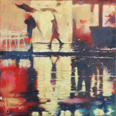 Painting titled "Winter rain." by Igor Shulman, Original Artwork, Acrylic