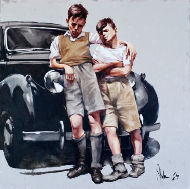 Картина под названием "Brothers." - Igor Shulman, Подлинное произведение искусства, Масло