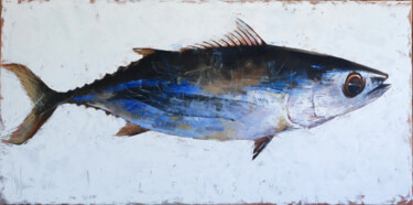 Schilderij getiteld "1 fish." door Igor Shulman, Origineel Kunstwerk, Olie