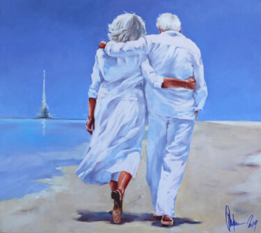 Painting titled "Last walk." by Igor Shulman, Original Artwork, Oil