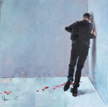 Painting titled "Right through." by Igor Shulman, Original Artwork, Oil Mounted on Wood Stretcher frame