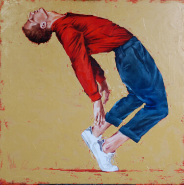 Painting titled "street dancer 5." by Igor Shulman, Original Artwork, Oil