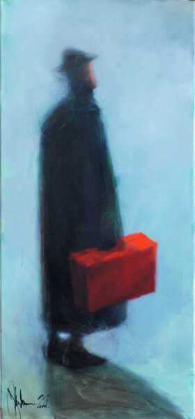 Painting titled "Anxious traveler. (…" by Igor Shulman, Original Artwork, Oil