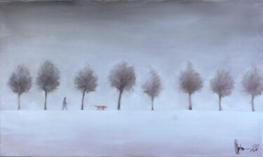 Painting titled "Middle of winter." by Igor Shulman, Original Artwork, Oil