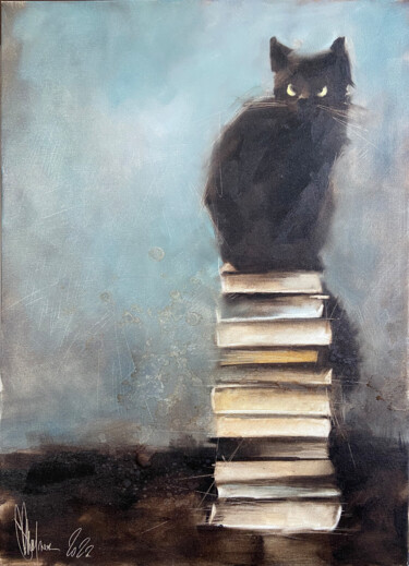 Картина под названием "The Keeper of Knowl…" - Igor Shulman, Подлинное произведение искусства, Масло