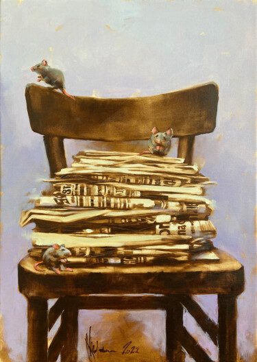 Картина под названием "Closer to the end." - Igor Shulman, Подлинное произведение искусства, Масло Установлен на Деревянная…